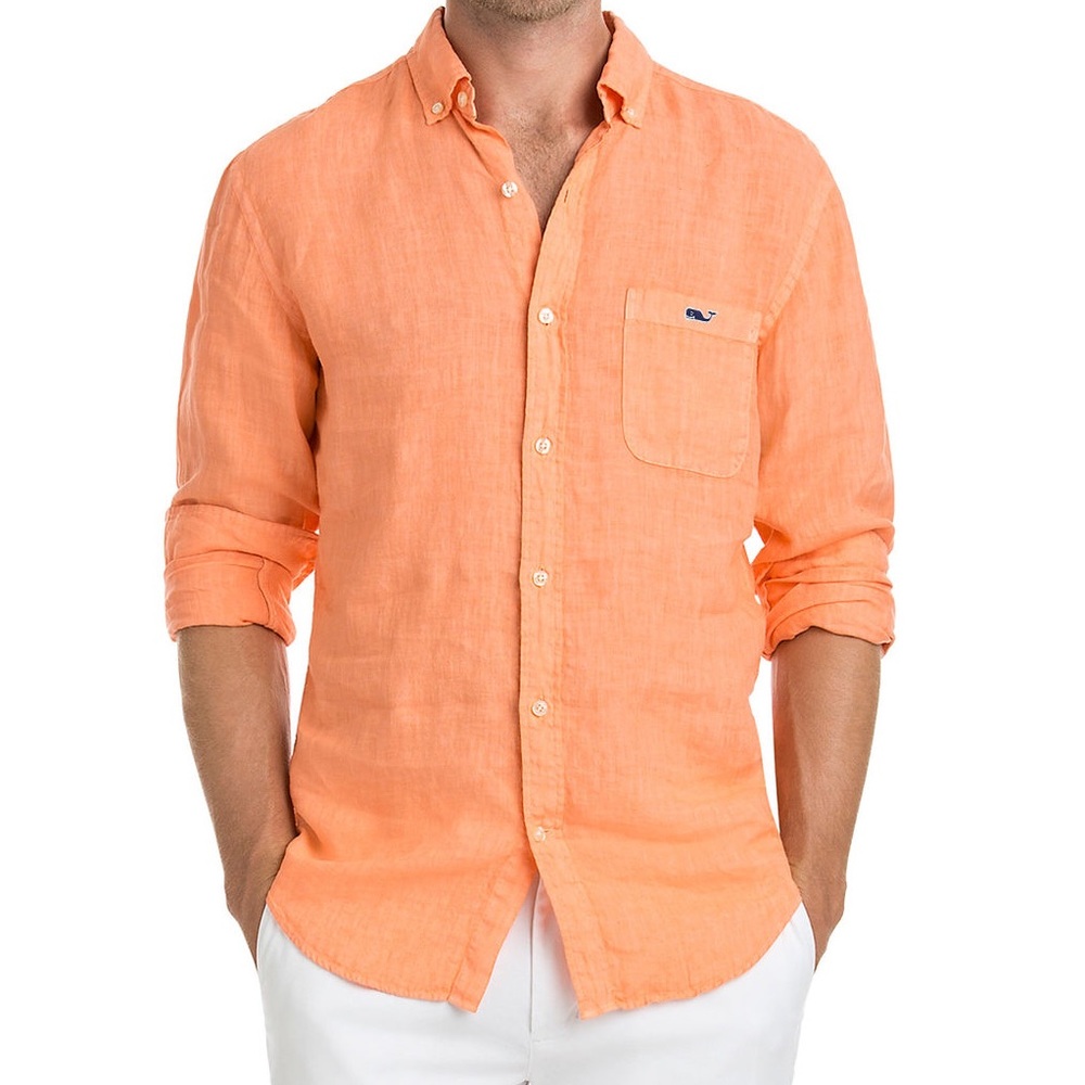 NWT Vineyard Vines Linen Slim Tucker Shirt Men M